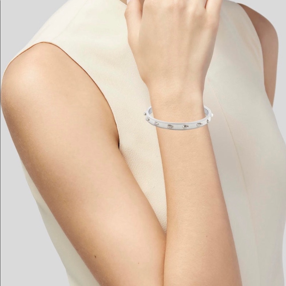 ALEXANDER McQUEEN Narrow 3D Skull Enamel Bangle.